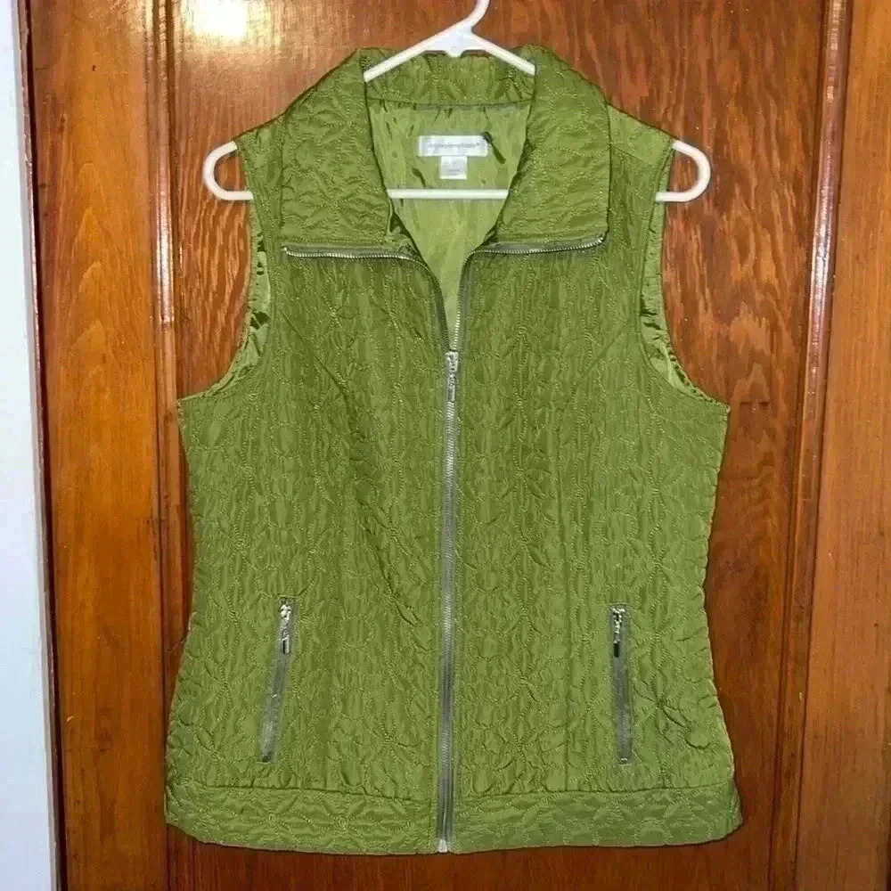 Christopher & Banks Quilted Green Woman Vest X5